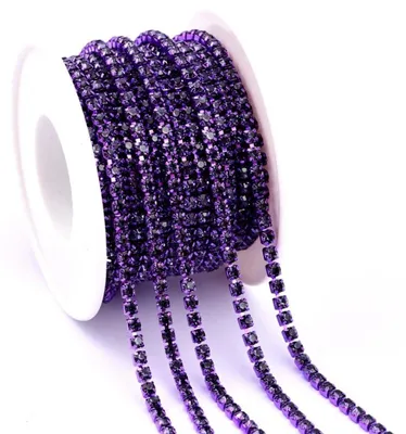Strasskette 10 Yards x 2 mm, Glitzerband für DIY, Nähen, Basteln, Schmuck