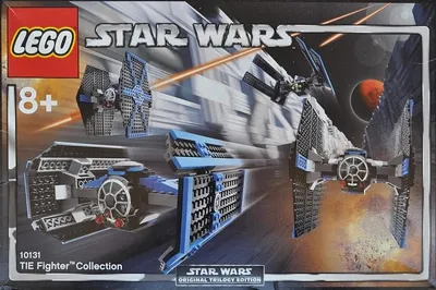 Produktbild von LEGO 10131 TIE Fighter Collection LEGO Anzahl Anleitungen: 1, Anzahl Minifiguren: 4, Thema: LEGO Star Wars, Veröffentlicht in: 2004, Gewicht: 1.703 KG, Altersberatung: 8+, Zahl: 10131-1, UPC: 673419034869, Verpackungsmaße (lxbxh): 57.7 x 38.3 x 9.1 cm, Anzahl Teile: 669, EAN: 5702014369344