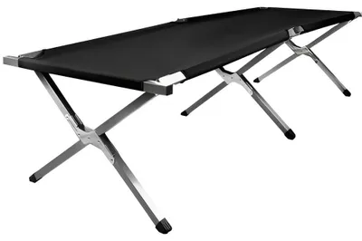 Produktbild von Solides und stabiles Feldbett - Kanu, Schwarz, Metallkonstruktion, 189/62,5/43 cm