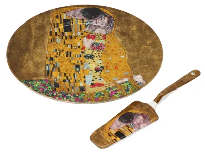 Immagine prodotto di HOME ELEMENTS Piatto da portata Klimt con spatola, 34x24 cm, Golden Kiss
