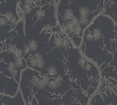 Zdjęcie produktu dla Livingwalls tapeta azjatycka Metropolitan Stories tapeta w kwiaty Mio Tokio tapeta włókninowa szaroniebieski metalik 10,05 m x 0,53 m