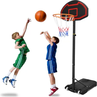 Produktbild von UISEBRT Basketballkorb für Kinder Höhenverstellbar 160–210cm Basketballständer Transportable mit Rollen Basketball-Ständer Basketballanlage