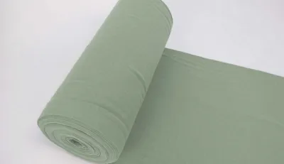 Produktbild von Bündchenstoff LUC Dunkel-Altgrün, Uni 270 g/m², Strickschlauch glatt/fein, 35 cm breiter Schlauch, 25 cm lang, Meterware