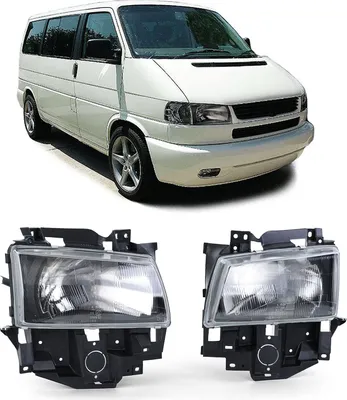 Zdjęcie produktu dla Reflektory PRZEDNIE LEWE + PRAWE H4 Black Smoke do VW T4 IV z lat 1996-2003