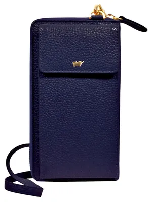 Produktbild von Handytasche ASTI Reißverschluss-Geldbörse mit Handyfach blau Damen - Leder