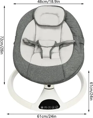 Produktbild von Babyschaukel - Elektrische Babywippe - 5 Schaukelstufen 18–31° - Bluetooth Musik & Fernbedienung 5 m - Timer 8/15/30 Min - Für 0–12 Monate bis 12 kg - Grau
