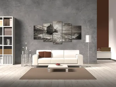 Produktbild von Akustikbild Natur Landschaft 200x100 cm Bilder Akustikschaum Hochleistungsschallabsorber Schallschutz Leinwand 5 tlg Wandbild Raumakustik Schalldämmung 030112-9