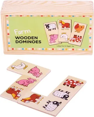 Zdjęcie produktu dla Drewniana farma domino Bigjigs Toys