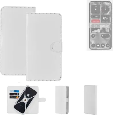Produktbild von K-S-Trade Handy Hülle Schutz Hülle kompatibel mit Nothing 2 Cover Case Bookstyle Bumper weiß 1x