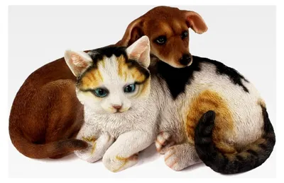 Produktbild von Dekofigur Gartenfigur Hund und Katze 34 cm Polyresin Gartendekoration