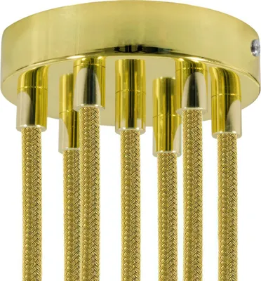 Image de Kit Creative-Cables : rosace cylindrique en métal à 7 trous - Cylindrique, laiton