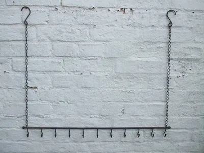 Produktbild von Eisenstange mit Haken, Wandhalter, Ablage, Eisen, Utensilienhalter