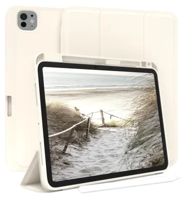 Produktbild von EAZY CASE Smartcase mit Stifthalter für Apple iPad Pro 11 (2024) Hülle mit Stifthalterung, Tablet Cover aufstellbar 11 Zoll in Weiß