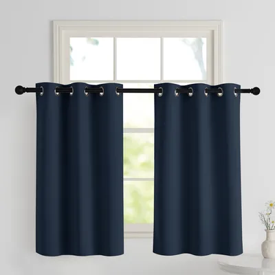 Productafbeelding van Korte gordijnen voor kleine ramen, 2 stuks, hoogte 90 cm, breedte 106 cm