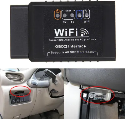 Image de ELM327 V1.5 OBD2 WIFI Car Diagnostic Auto Code Scanner Noir