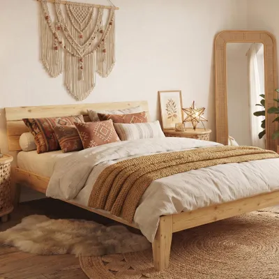 Produktbild von Doppelbett Massivholz Kiefer natur 160x200 Futonbett Ehebett Zubehör wählbar V-60.62-16ohne Zubehör