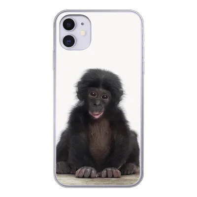 Produktbild von MuchoWow® Handyhülle Schutzhülle Hülle für iPhone 11 Kind - Affe - Schimpanse - Babytiere - Jungen - Mädchen Silikon Softcase Handy Hülle - Handytasche