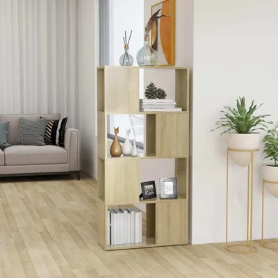 Productafbeelding van Maison Exclusive - Boekenkast/roomdivider Sonoma-eikenhout, 60x24x124,5 cm, houtvezel