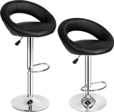 Image de Lot de 2 tabourets de bar CHRISTIAN - noir