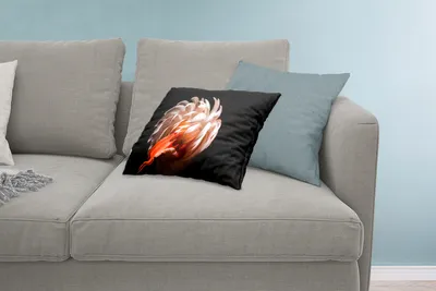 Produktbild von MuchoWow® Zierkissen Sofakissen Wohnzimmer Dekokissen 60x40 cm Flamingo - Federn - Licht - Makro - Kopfkissen - Polster mit Foto