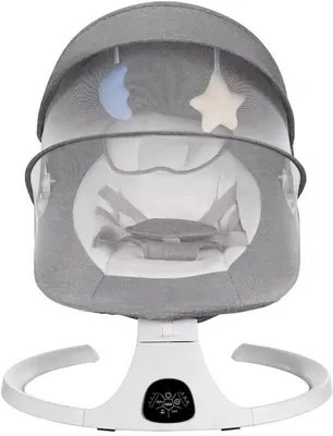 Produktbild von Laavir® Baby Swing - Elektrische Babyschaukel - Automatischer Wippsitz mit Bluetooth & Fernbedienung - 5 Geschwindigkeiten - Bis 9 kg - Grau