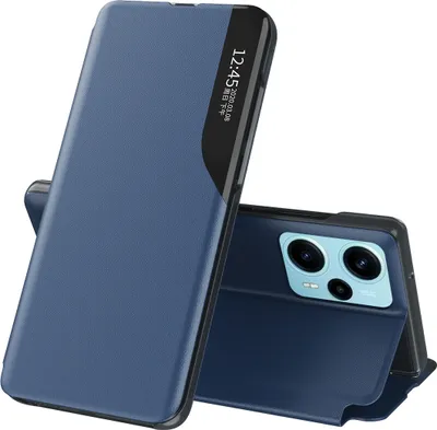 Obrázek produktu pro Flipové pouzdro pro Xiaomi Poco F5,Polyuretankůže pouzdro s okénkem a funkcí stojánku modré