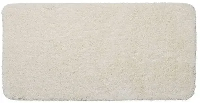 Productafbeelding van Unyqoos® Sealskin Angora badmat 70x140 cm, polyester, offwhite – zijdezacht badtapijt met antisliponderkant, wasmachinebestendig