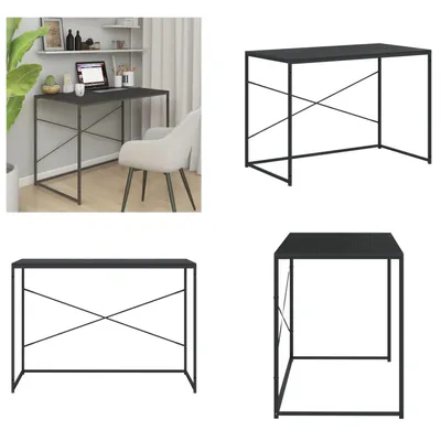Image de vidaXL Table d'ordinateur noir 110x60x70 cm Bois composite - Table d'ordinateur - Tables d'ordinateur - Bureau d'ordinateur - Bureaux d'ordinateur