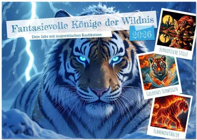Produktbild von Fantasievolle Könige der Wildnis (Wandkalender 2026 DIN A2 quer), CALVENDO Monatskalender