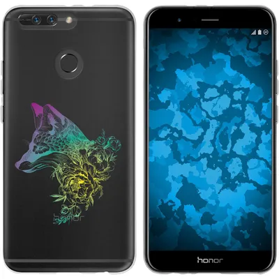 Produktbild von PhoneNatic Case kompatibel mit Huawei Honor 8 Pro Silikon-Hülle Floral Fuchs M1-4