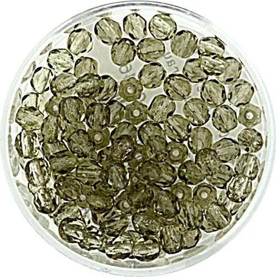 Produktbild von Glasschliffperlen transp, rauchgrau 4 mm Lochgröße 0,8 mm