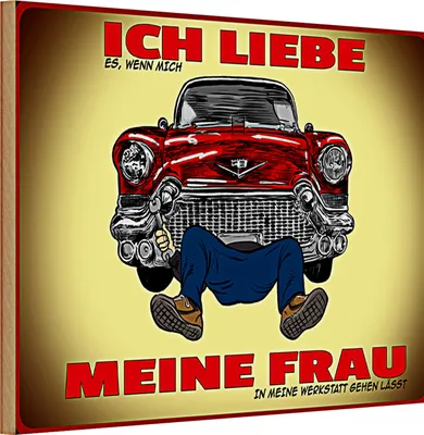 Produktbild von Holzschild Spruch 30x20cm liebe wenn meine Frau Werkstatt