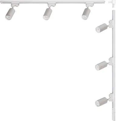 Produktbild von ZUMALINE Schienenstrahler-Set 6x GU10 2 m weiß Rohrschiene 3565