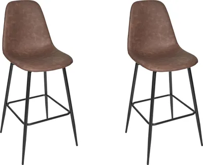 Image de Lot de 2 Chaises de Bar - HOME DECO FACTORY - Amber - Modernes - Marron