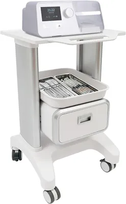Produktbild von Medizinwagen mit Schubladen, Laborwagen aus ABS, 1 Schublade und 2 Ablagefächer, Kosmetikwagen mit 4 Universalräder, Lagerwagen für medizinische & kosmetische Einrichtungen