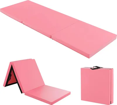Produktbild von GOPLUS Sportmatte, 180 x 60 x 5 cm Turnmatte rutschfest mit Tragegriffen, EPE-Perlenbaumwolle, Klettverschlüsse, faltbare Trainingsmatte für Yoga