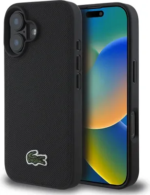 Obrázek produktu pro Lacoste Iconic Petit Pique Woven Logo Magsafe Pouzdro na mobilní telefon Iphone 16 Plus Black Black One Size
