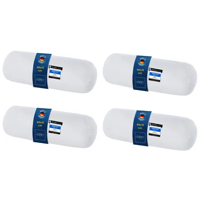 Produktbild von LILENO HOME Microfaser Nackenrolle 15x40 cm [4er Set] bis 95 Grad waschbar mit Reißverschluss - Kopfkissen 15x40 cm als Kissen-Füllung für Bett oder als Deko-Kissen - Sofa-Kissen & Zier-Kissen