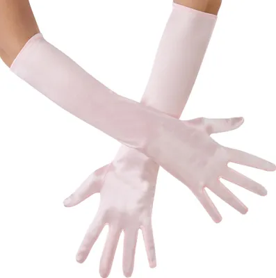 Produktbild von Lange Satin-Handschuhe - rosa