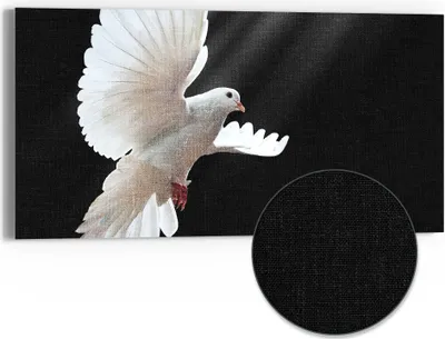 Produktbild von DEQORI Hybrid Leinwand Bild 60x30 cm 'Friedensbote' Wandbild Glas flach modern