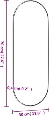vidaXL Wandspiegel 30x70 cm Glas Oval