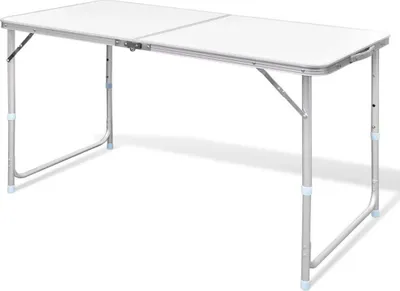 Zdjęcie produktu dla Składany stolik kempingowy z aluminiową regulacją wysokości 120 x 60 cm