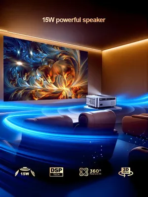 Productafbeelding van Beamer - 2300 ANSI Lumen - Full HD 1080P Resolutie - LED - Voor Thuisbioscoop En Presentaties