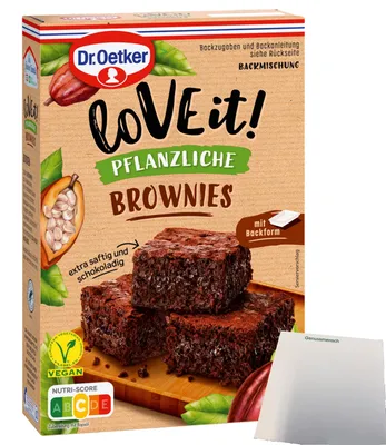 Produktbild von Dr. Oetker loVE it! Pflanzliche Brownies (480g Packung) + usy Block