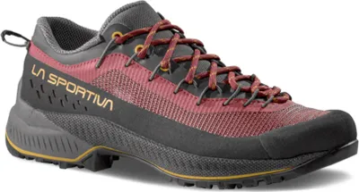 Zustiegsschuh "TX4 Evo ST Woman" von La Sportiva in Rot und Schwarz; mit griffiger Sohle und Schnürung.