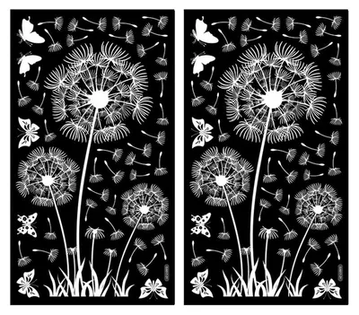 Produktbild von Fensterbilder Pusteblume weiß – Fensteraufkleber mit Blumen & Schmetterlingen – Frühling/Sommer Deko für Wohnzimmer, Schlafzimmer, Bad, Küche & Glastüren