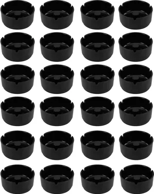 Produktbild von 24x Aschenbecher aus Melamin schwarz in 10 cm Durchmesser