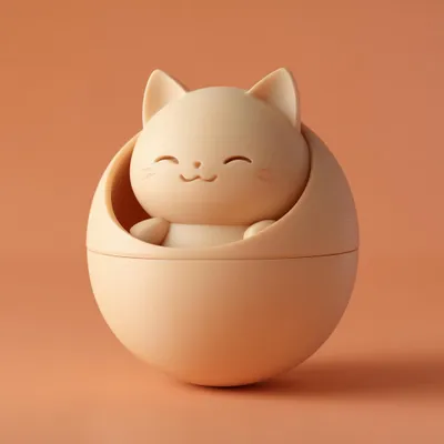 Niedliche 3D-gedruckte Katzenurne – Decords, Produktansicht 1