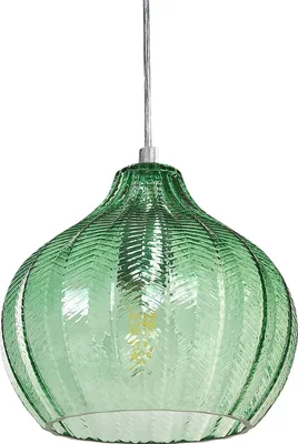 Produktbild von BELIANI Hängeleuchte Smaragdgrün Glas Glockenform 1-Flammig Runder Schirm Kugelform Pendelleuchte Retro-Design Schlaf- u. Wohnzimmer Ausstattung