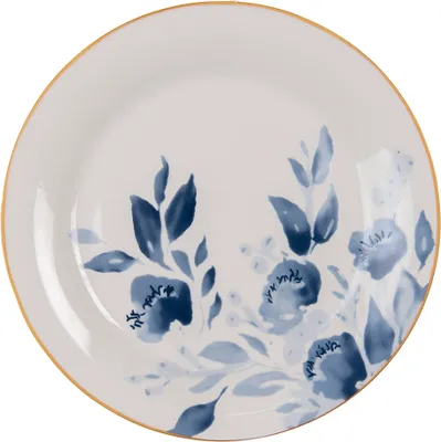Produktbild von Clayre & Eef Frühstücksteller Ø 20 cm Blau Beige Keramik Blumen